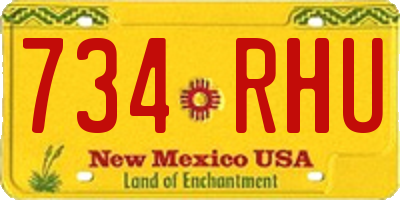 NM license plate 734RHU