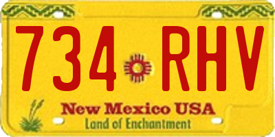 NM license plate 734RHV