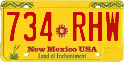 NM license plate 734RHW