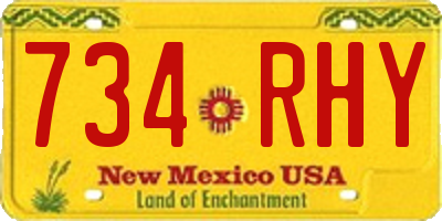 NM license plate 734RHY