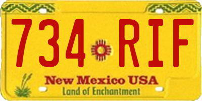 NM license plate 734RIF