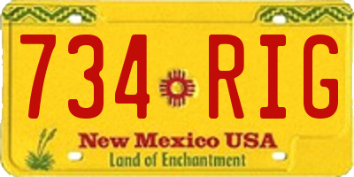 NM license plate 734RIG