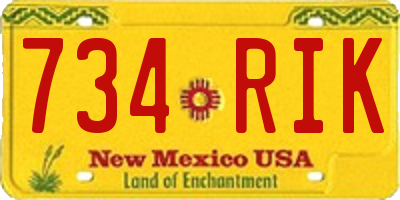 NM license plate 734RIK