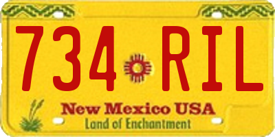 NM license plate 734RIL