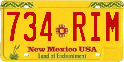 NM license plate 734RIM