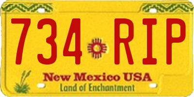 NM license plate 734RIP