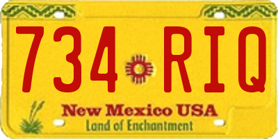 NM license plate 734RIQ