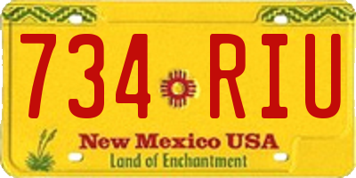 NM license plate 734RIU