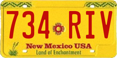 NM license plate 734RIV