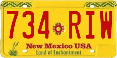 NM license plate 734RIW