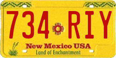 NM license plate 734RIY