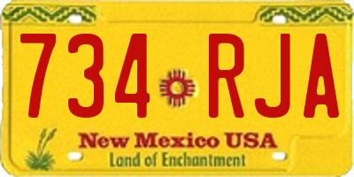 NM license plate 734RJA