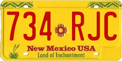 NM license plate 734RJC