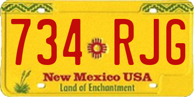 NM license plate 734RJG