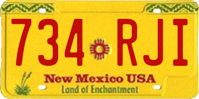 NM license plate 734RJI