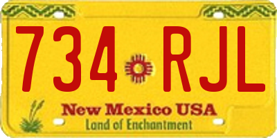 NM license plate 734RJL