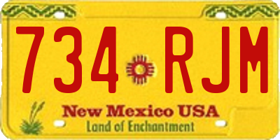 NM license plate 734RJM