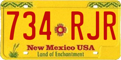 NM license plate 734RJR