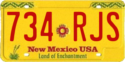 NM license plate 734RJS