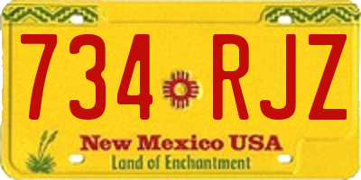 NM license plate 734RJZ