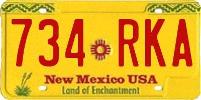 NM license plate 734RKA