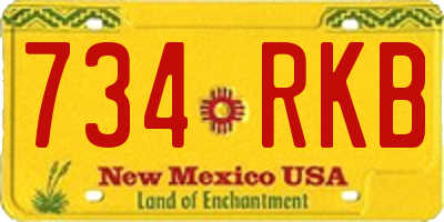 NM license plate 734RKB