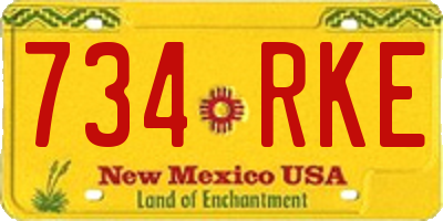 NM license plate 734RKE