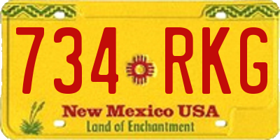 NM license plate 734RKG