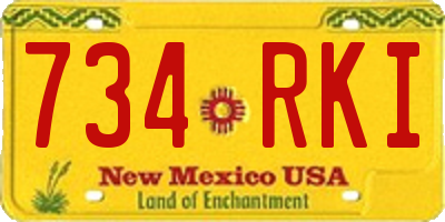 NM license plate 734RKI