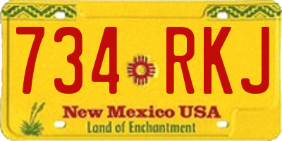 NM license plate 734RKJ