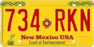 NM license plate 734RKN