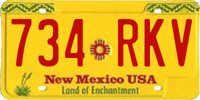 NM license plate 734RKV