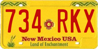 NM license plate 734RKX