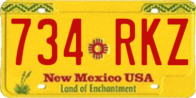 NM license plate 734RKZ