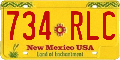 NM license plate 734RLC