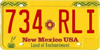 NM license plate 734RLI