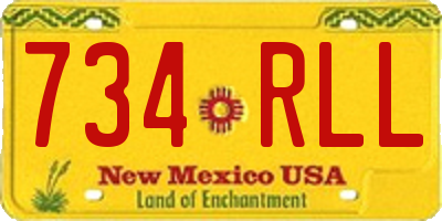 NM license plate 734RLL