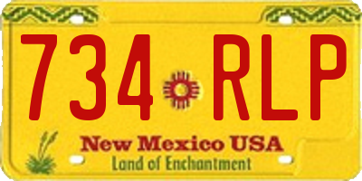 NM license plate 734RLP
