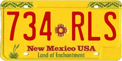 NM license plate 734RLS