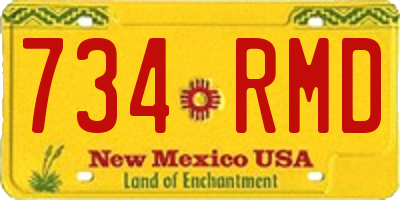 NM license plate 734RMD