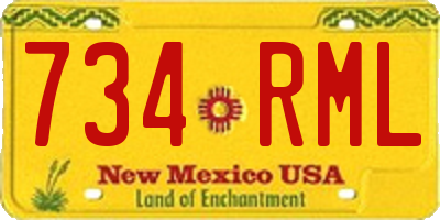 NM license plate 734RML