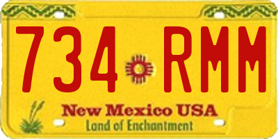 NM license plate 734RMM