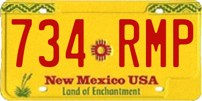 NM license plate 734RMP