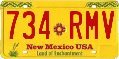 NM license plate 734RMV