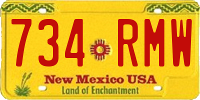 NM license plate 734RMW