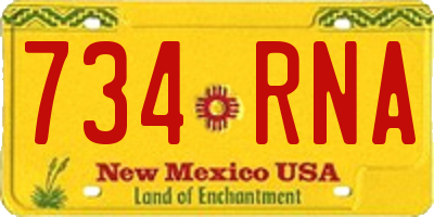 NM license plate 734RNA