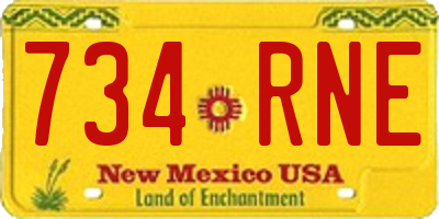 NM license plate 734RNE