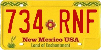 NM license plate 734RNF