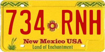 NM license plate 734RNH