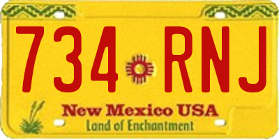 NM license plate 734RNJ